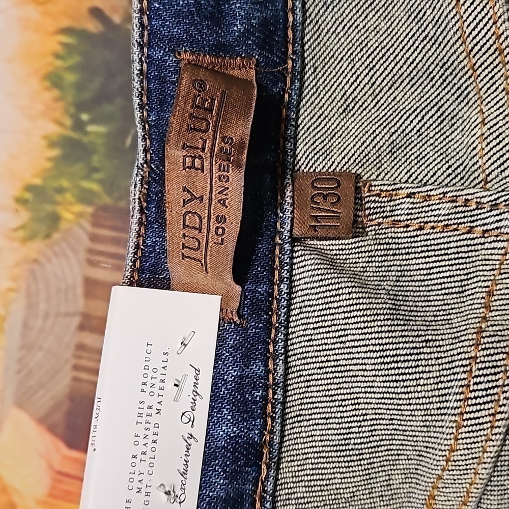 Judy Blue High Waisted Straight Plaid‎ Cuffed Jeans Size 11/30 NWT - Picture 5 of 10